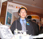Steve Ng  and his toys at the LiveWIRE award ceremony